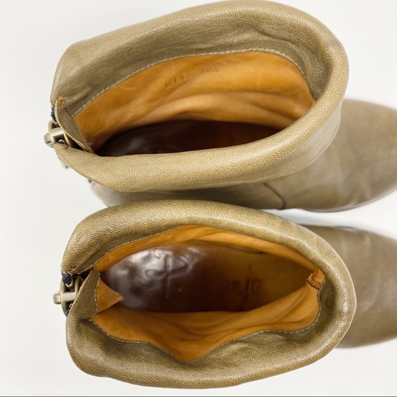 P. Monjo Annisa Green Leather Booties Size 8.5 - Picture 5 of 8